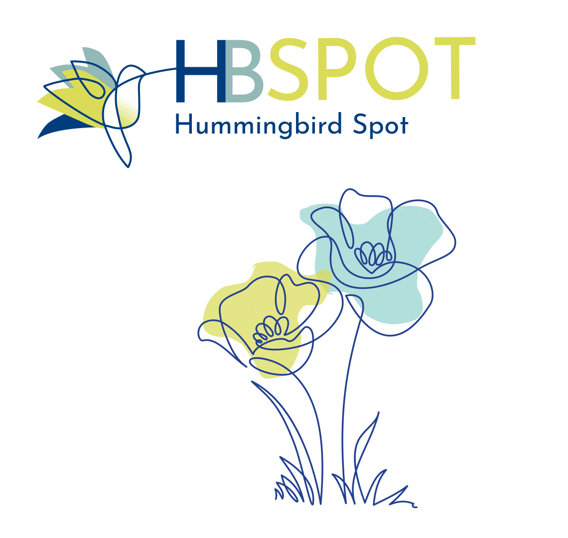 Image of Hummingbard SPOT logo and flowers.